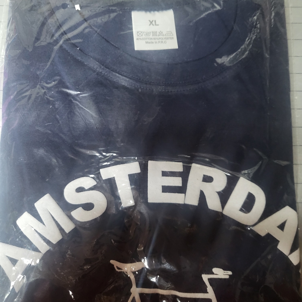Amsterdam Souvenier Navy Graphic T-Shirt with White New With Tags Vintage